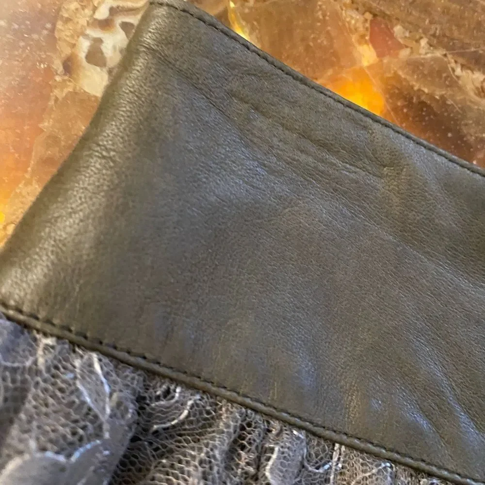 Robert Rodriquez lace/leather mini skirt, size 2
